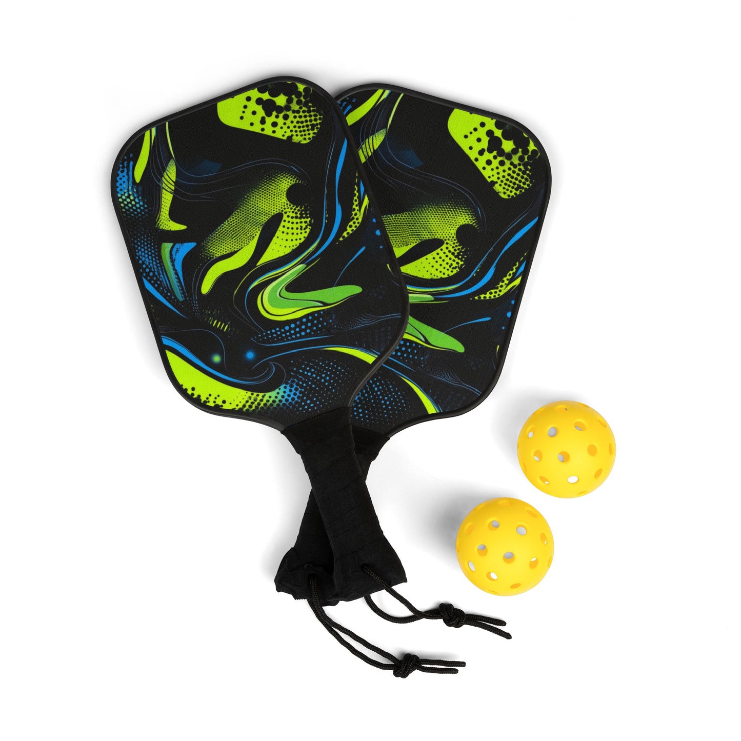 Pickleball Paddle Set with Balls – Neon Blue