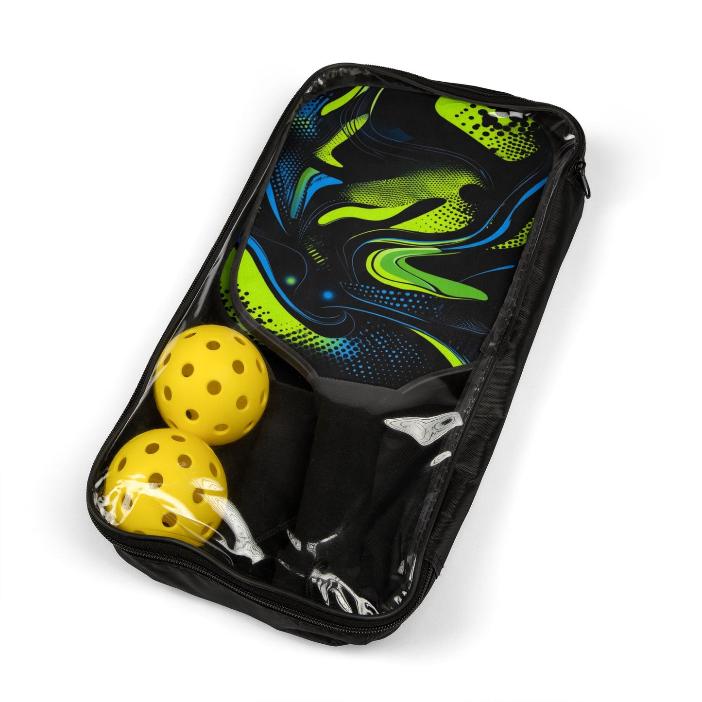 Pickleball Paddle Set with Balls – Neon Blue